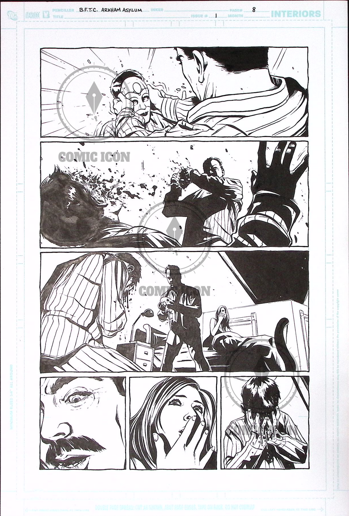 B.F.T.C. Arkham Asylum - Issue 1 - Page 8 — Jeremy Haun Original Art